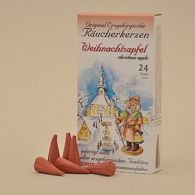 [Translate to English:] Original Erzgebirgische Räucherkerzen - Weihnachtsapfel